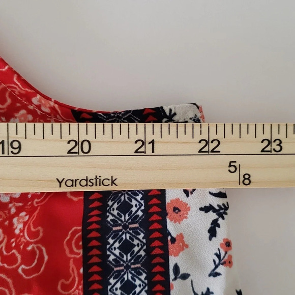 Cato Est. 1946 Sleeveless Blouse Handkerchief Hem sz Large Vintage Quilt Pattern - Picture 13 of 15